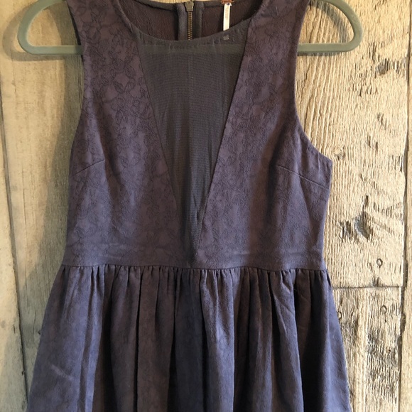 Free People Purple/Navy Dress Mesh size s - Picture 3 of 7